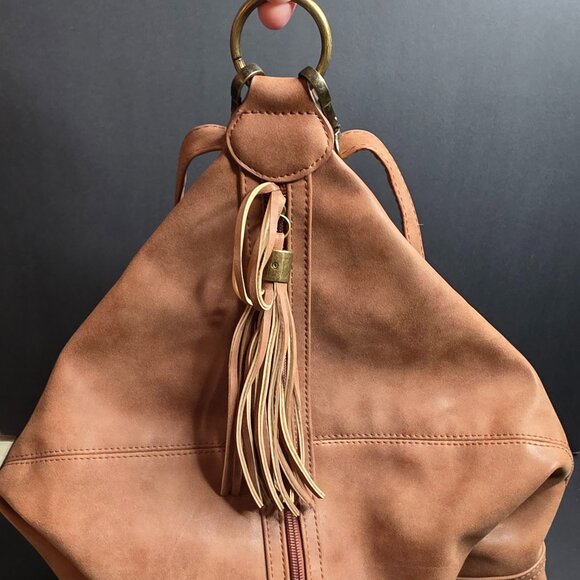 Fiorelli Tan Leather Backpack with Tassel & Ring Detailing - Picture 1 of 7